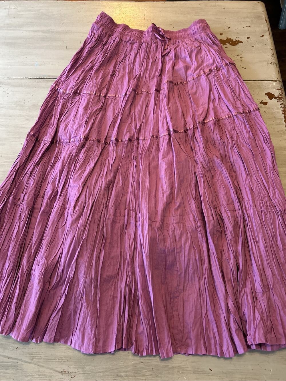 Cindy Ambuehl Purple Tiered Maxi Skirt Boho Ren Faire Festival